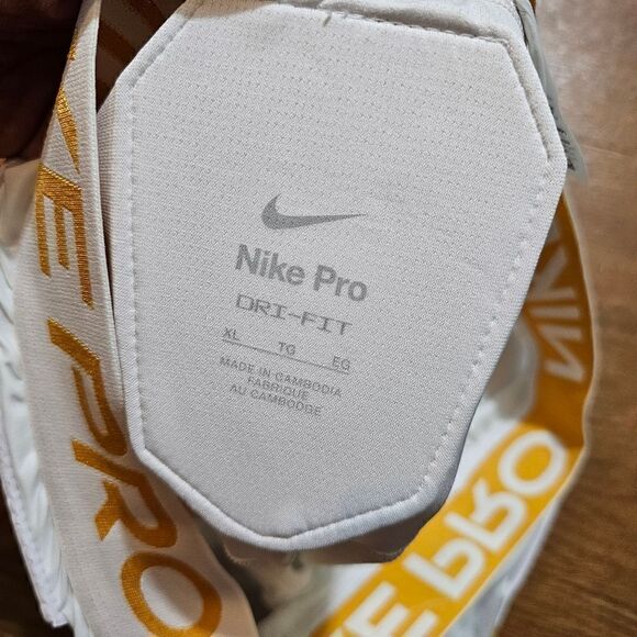 Nike Pro Hyperstrong Padded Football Shorts XL White Gold Dri-Fit Protective New - Picture 12 of 16